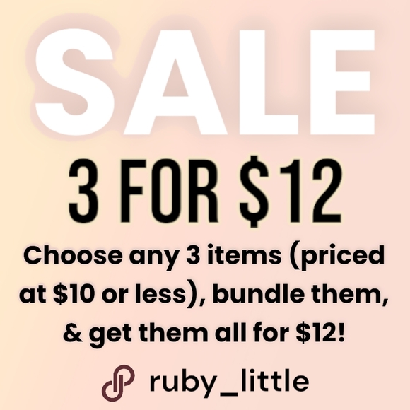 ✨️ 3 for $12 SALE ! ✨️ Any 3 items for $12 !! ⚡️​ - Picture 1 of 2